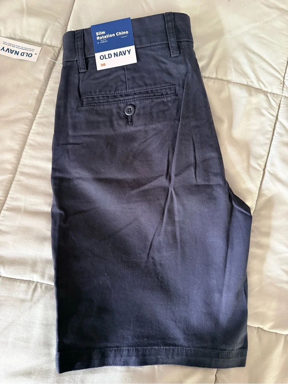 Old Navy Men's Dark Navy Flat-Front Chino Shorts